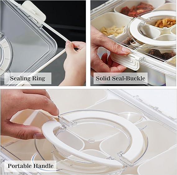 8-Compartment Divided Snack Box