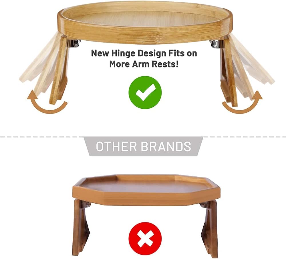Adjustable Bamboo Sofa Arm Tray