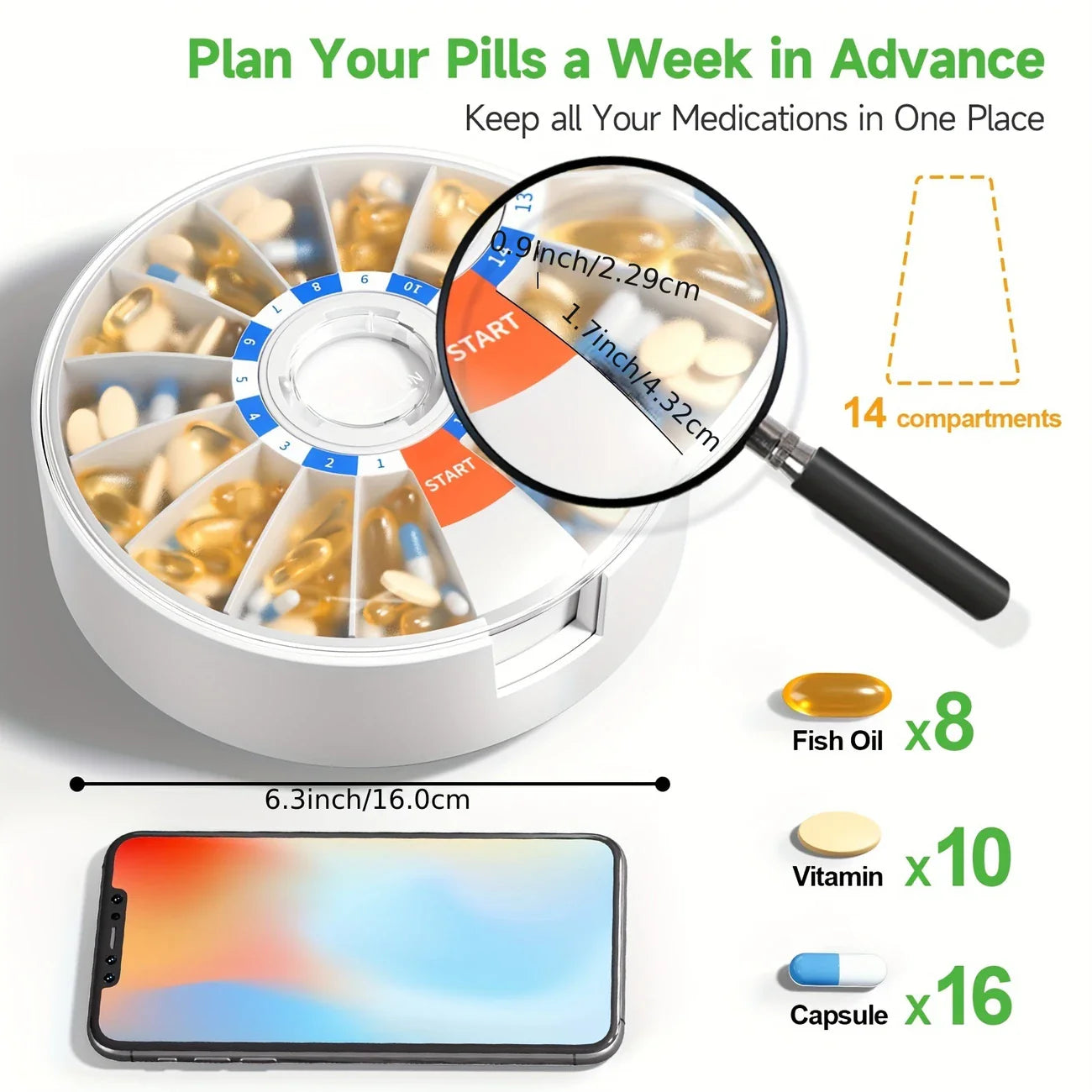 Weekly Medicine Organizer and Dispenser