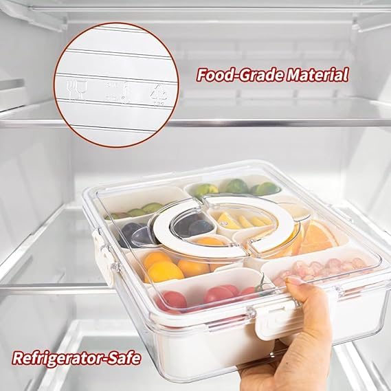 8-Compartment Divided Snack Box