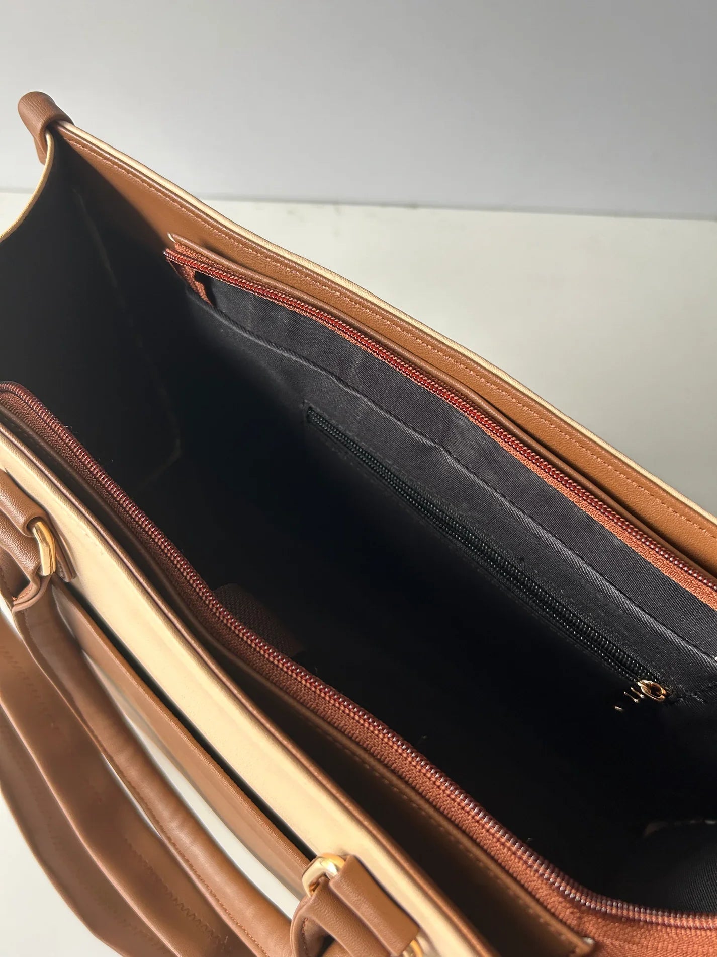 Trendy Two-Tone Office Laptop Tote