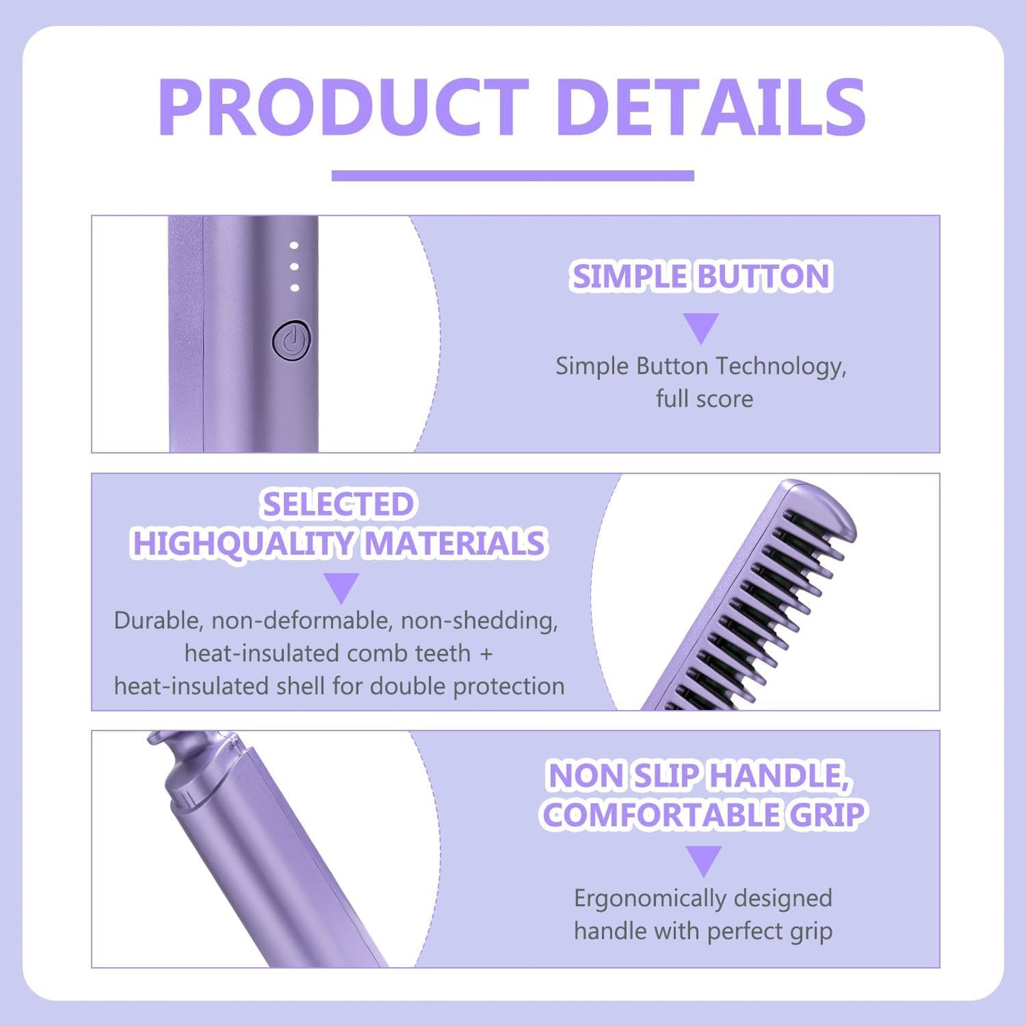 Cordless Styling Comb Portable Mini Hair Straightener