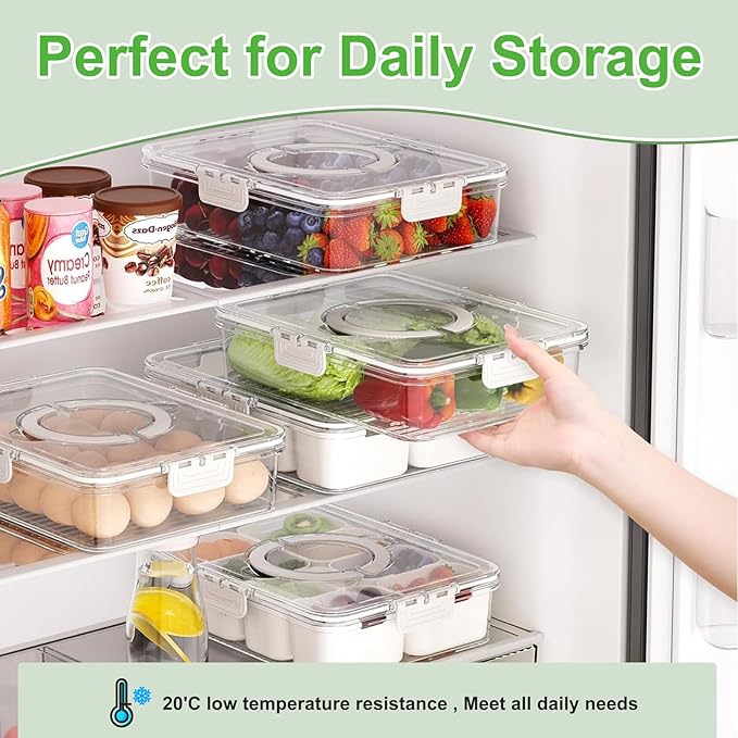 8-Compartment Divided Snack Box