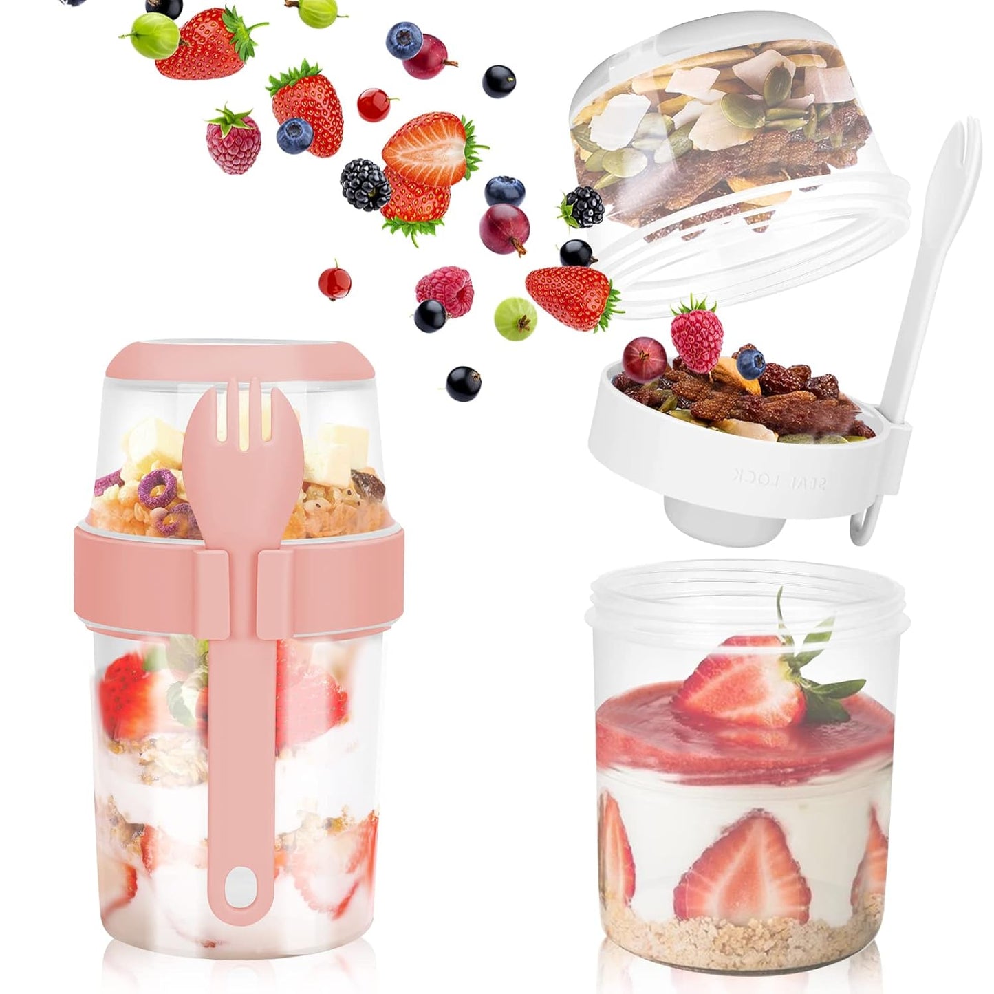 Dual-Compartment Smart Meal Multicolor Containers (Set of 3)