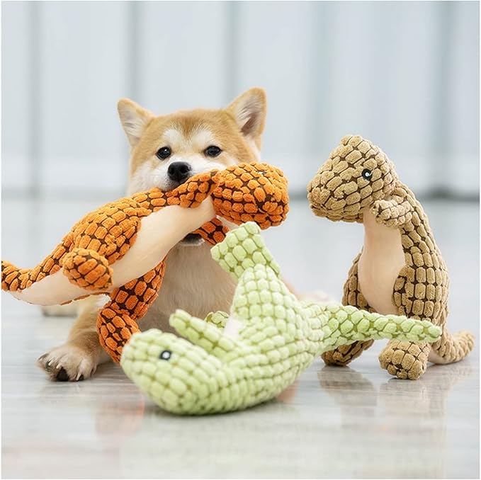 Dinosaur Squeaky Plush Pet Chew Toy