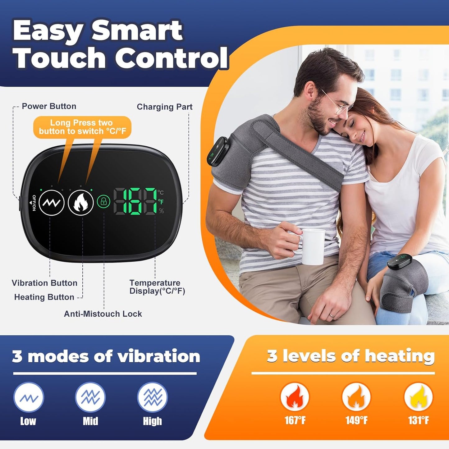 Cordless Rechargeable Heating Pads Massager