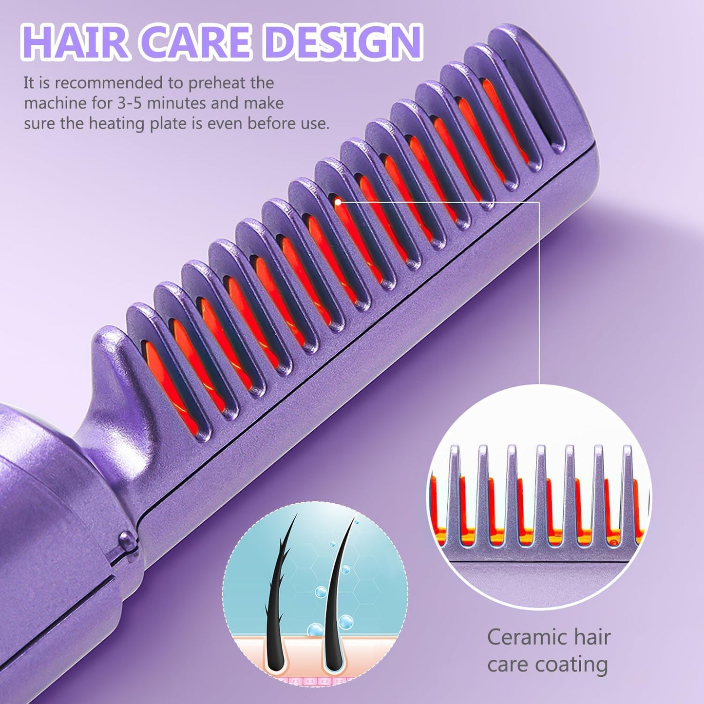 Cordless Styling Comb Portable Mini Hair Straightener