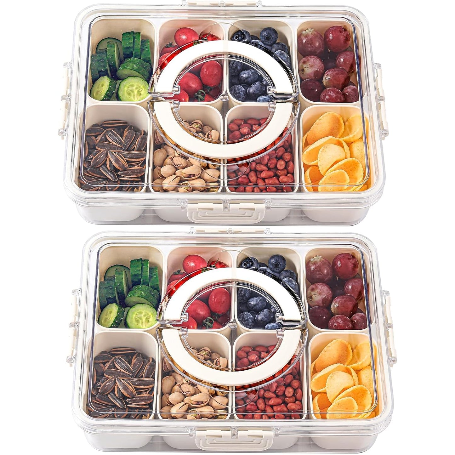 8-Compartment Divided Snack Box