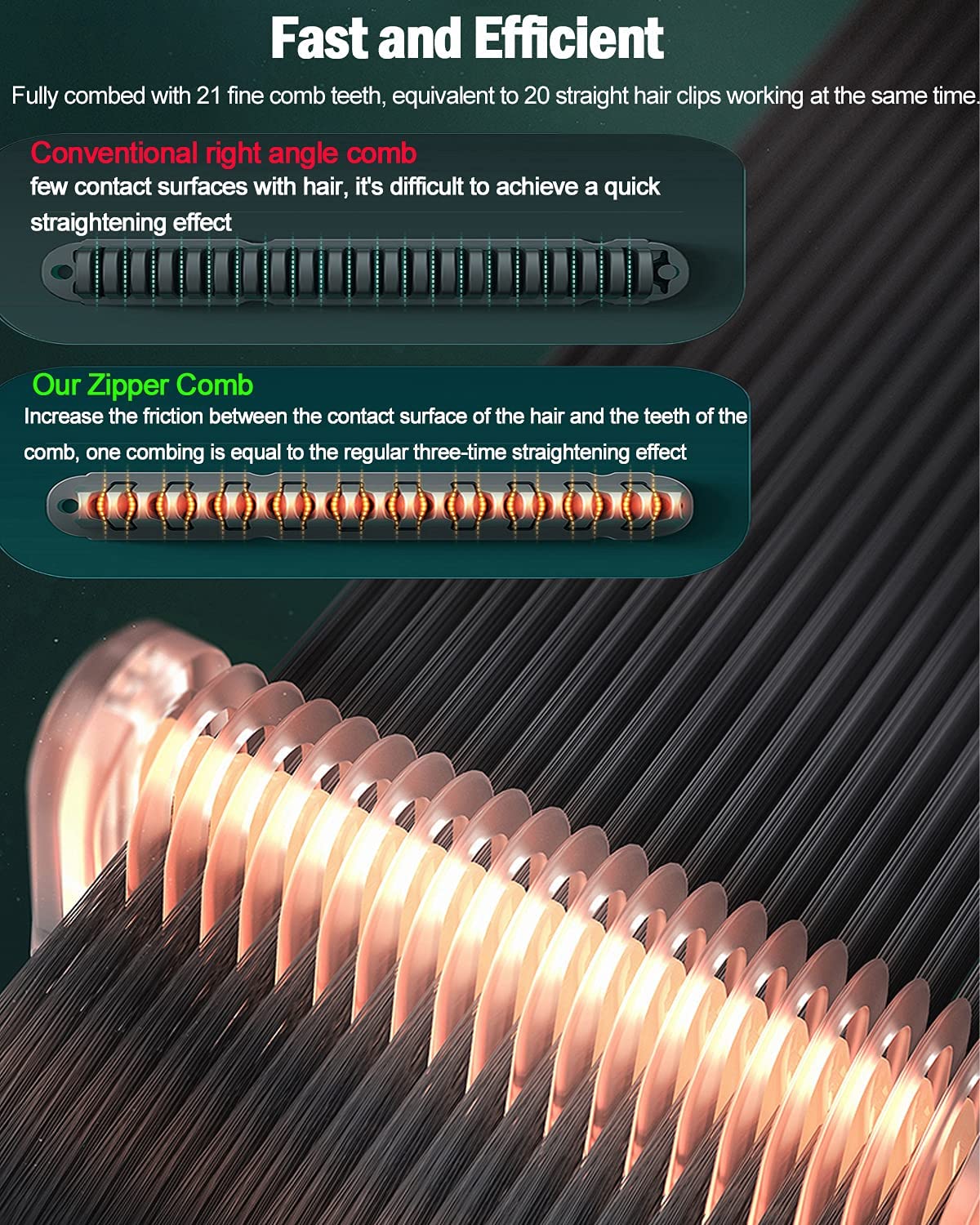 Cordless Styling Comb Portable Mini Hair Straightener