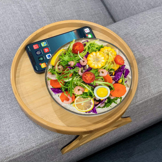 Adjustable Bamboo Sofa Arm Tray