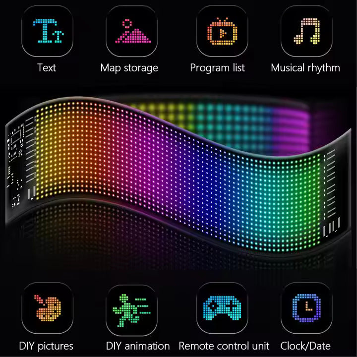 USB-Powered LED Flashing Effects Flexible Display Screen