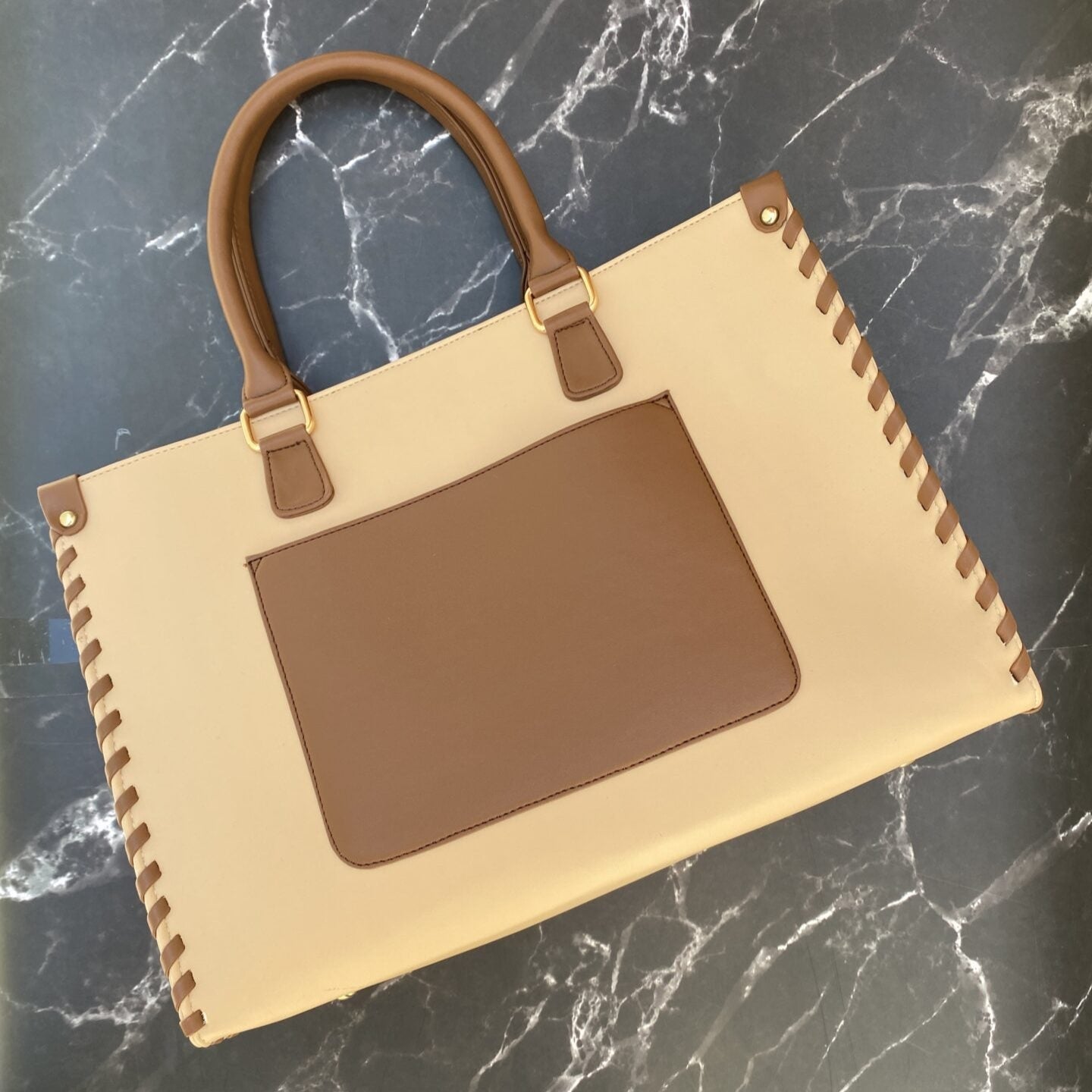 Trendy Two-Tone Office Laptop Tote