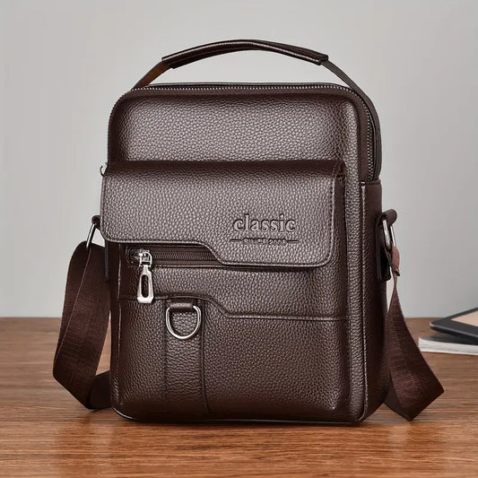 Classic PU Leather Business Crossbody Handbag