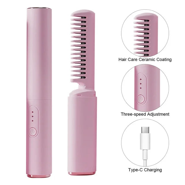 Cordless Styling Comb Portable Mini Hair Straightener