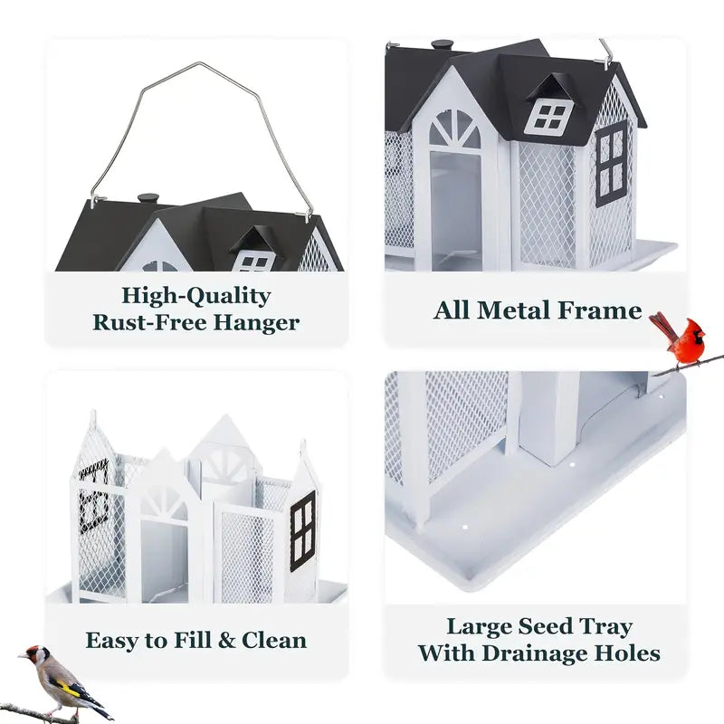 Triple Chamber Hanging Bird Feeder