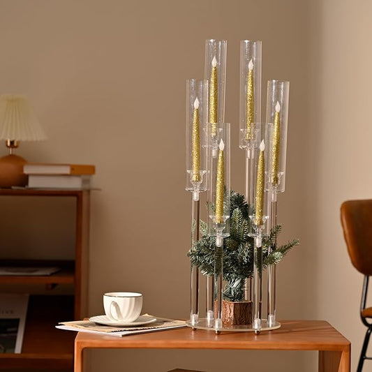 Crystal-Look Acrylic Candle Holder Set