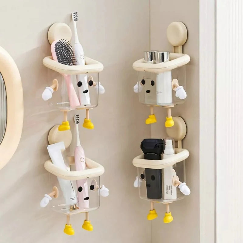 Wall-Mounted Transparent Storage Organizer (Set of 2)