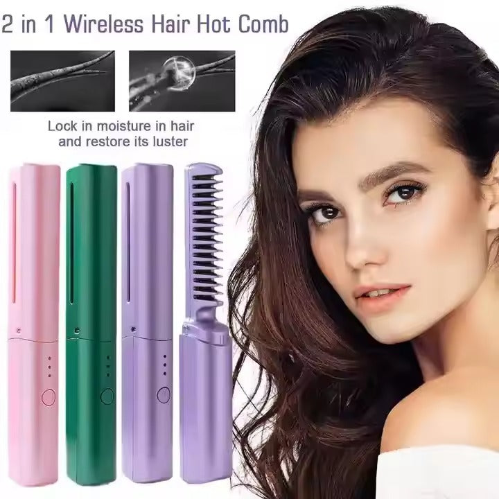 Cordless Styling Comb Portable Mini Hair Straightener