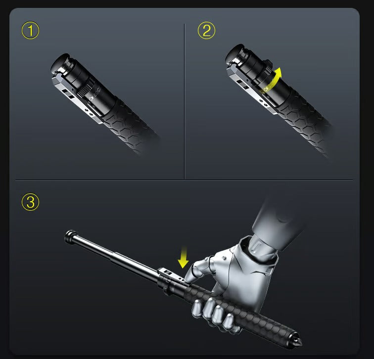 Black Foldable Self-Defense Stick