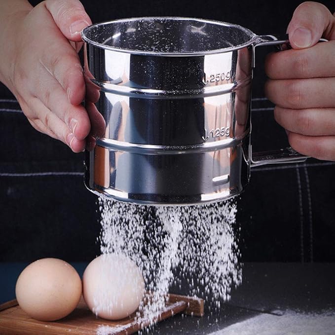 Stainless Steel Mess-Free Flour Sifter Cup