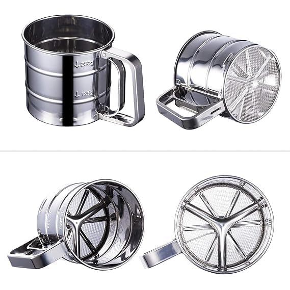 Stainless Steel Mess-Free Flour Sifter Cup