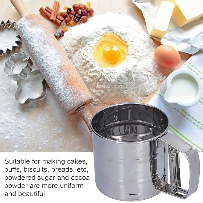 Stainless Steel Mess-Free Flour Sifter Cup