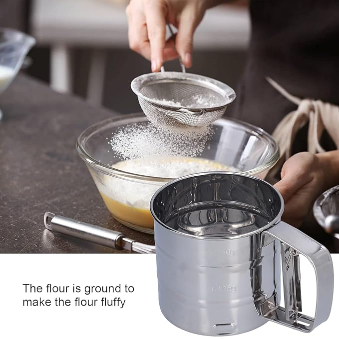 Stainless Steel Mess-Free Flour Sifter Cup