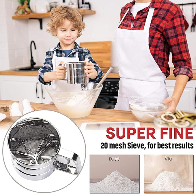 Stainless Steel Mess-Free Flour Sifter Cup