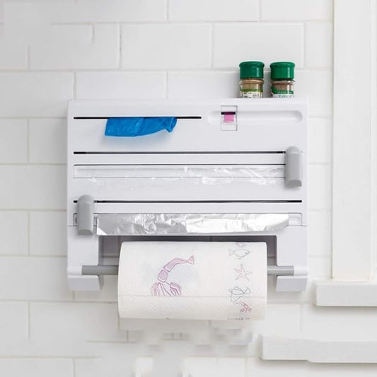 Wall-Mounted Paper Towel & Foil Dispenser Rack