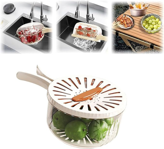 2-in-1 Fruit Washer & Storage Basket with Lid
