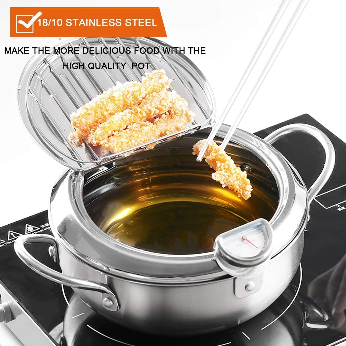 Stainless Steel Japanese Style Frying Pot