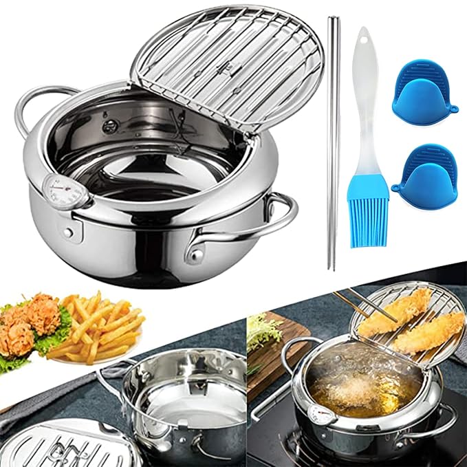 Stainless Steel Japanese Style Frying Pot