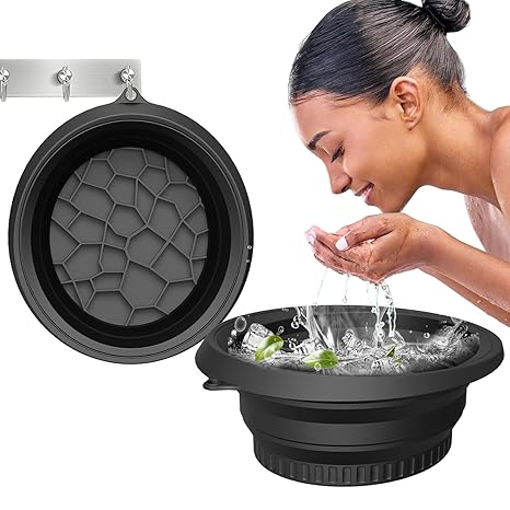 Foldable Face Ice Bath Basin with Built-in Ice Tray (Set of 2)