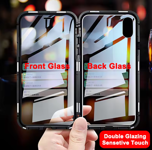 360° Magnetic Case with Double-Sided Tempered Glass