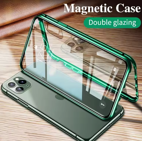 360° Magnetic Case with Double-Sided Tempered Glass