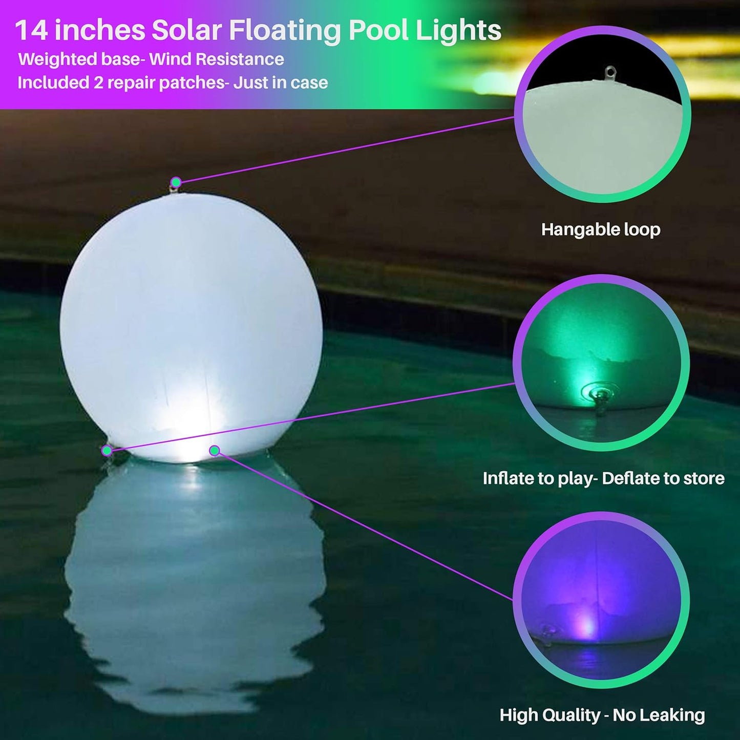 Solar Powered Light Balls (Pack of 2)