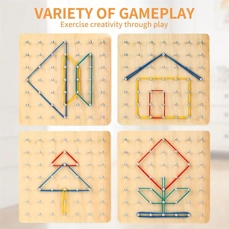 Creative Wooden Geometry Play Board for Kids