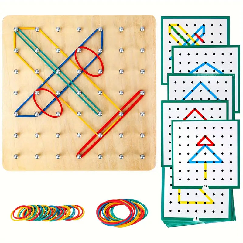 Creative Wooden Geometry Play Board for Kids