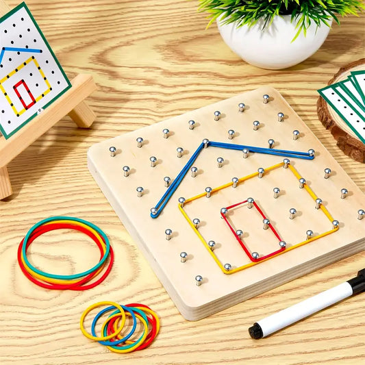 Creative Wooden Geometry Play Board for Kids