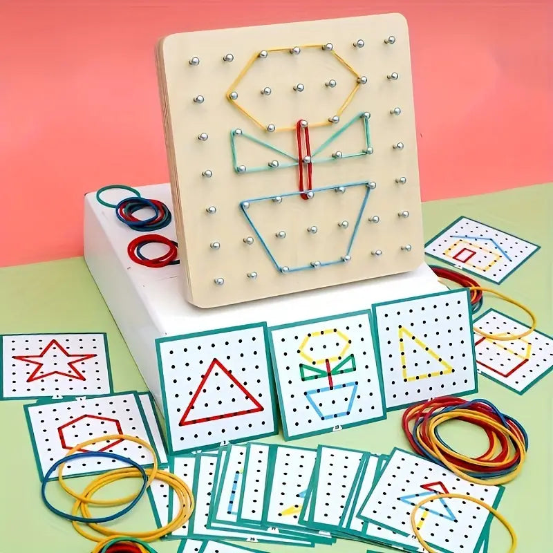 Creative Wooden Geometry Play Board for Kids