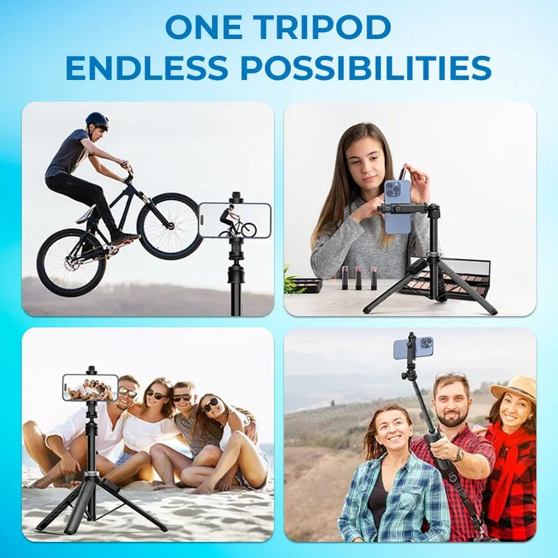 Compact 3-in-1 Selfie Stick Tripod with Remote