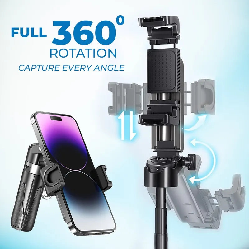 Compact 3-in-1 Selfie Stick Tripod with Remote