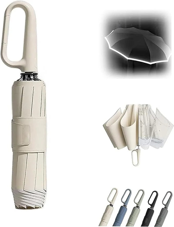 Compact Windproof Ring Buckle Umbrella
