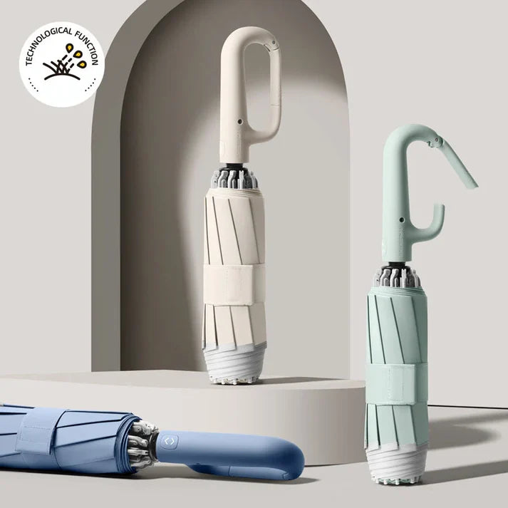 Compact Windproof Ring Buckle Umbrella