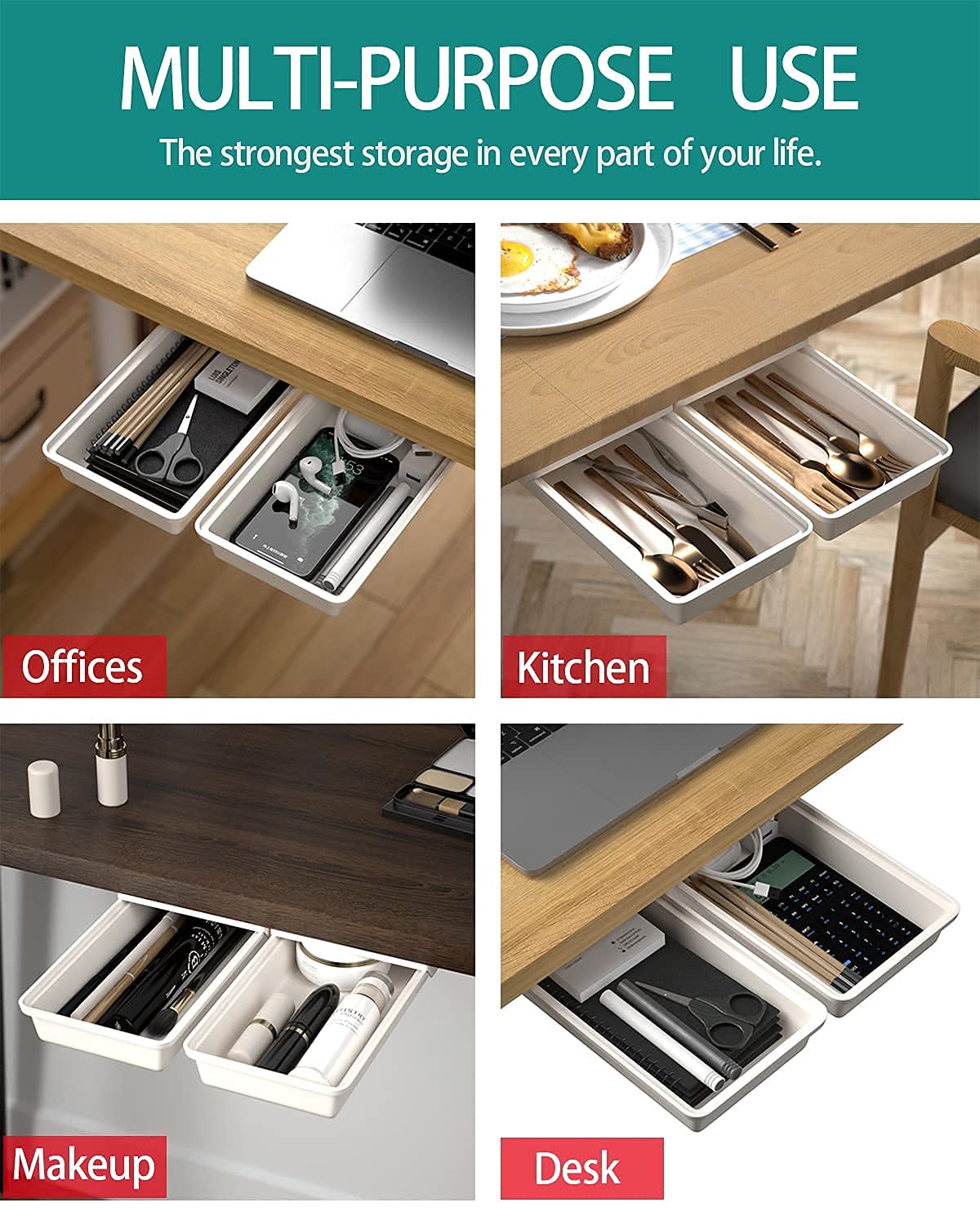Under-Desk Storage Drawer (Set of 2)