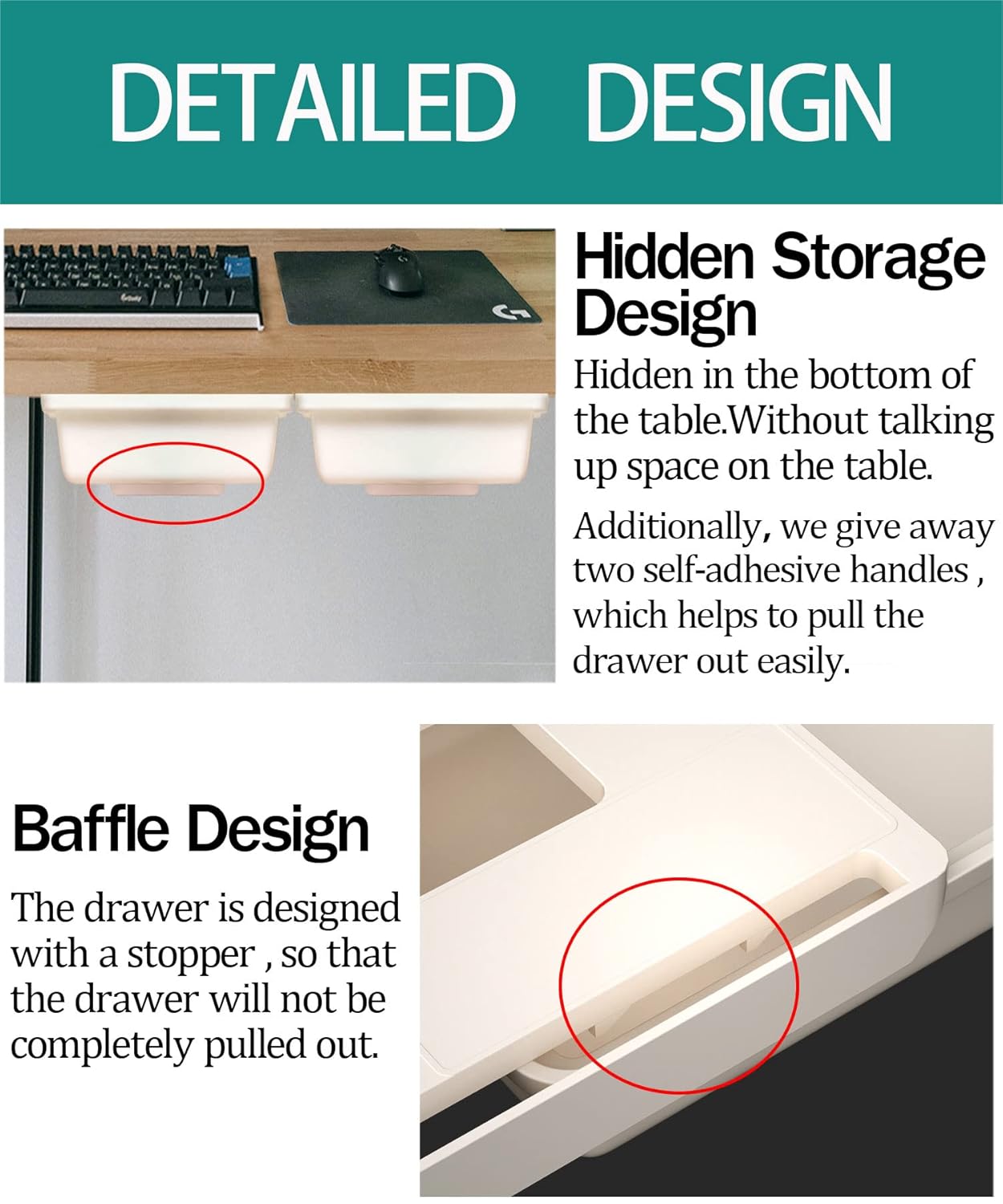 Under-Desk Storage Drawer (Set of 2)