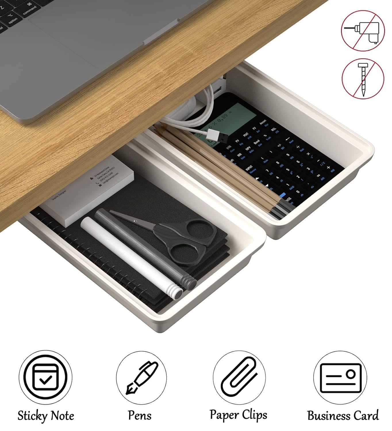 Under-Desk Storage Drawer (Set of 2)