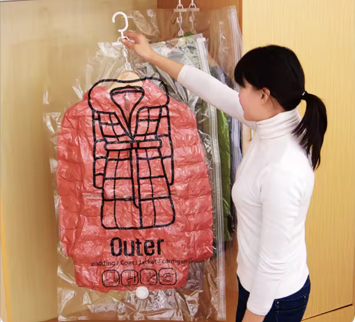 Side Zipper Hanging Vacuum Storage Bag